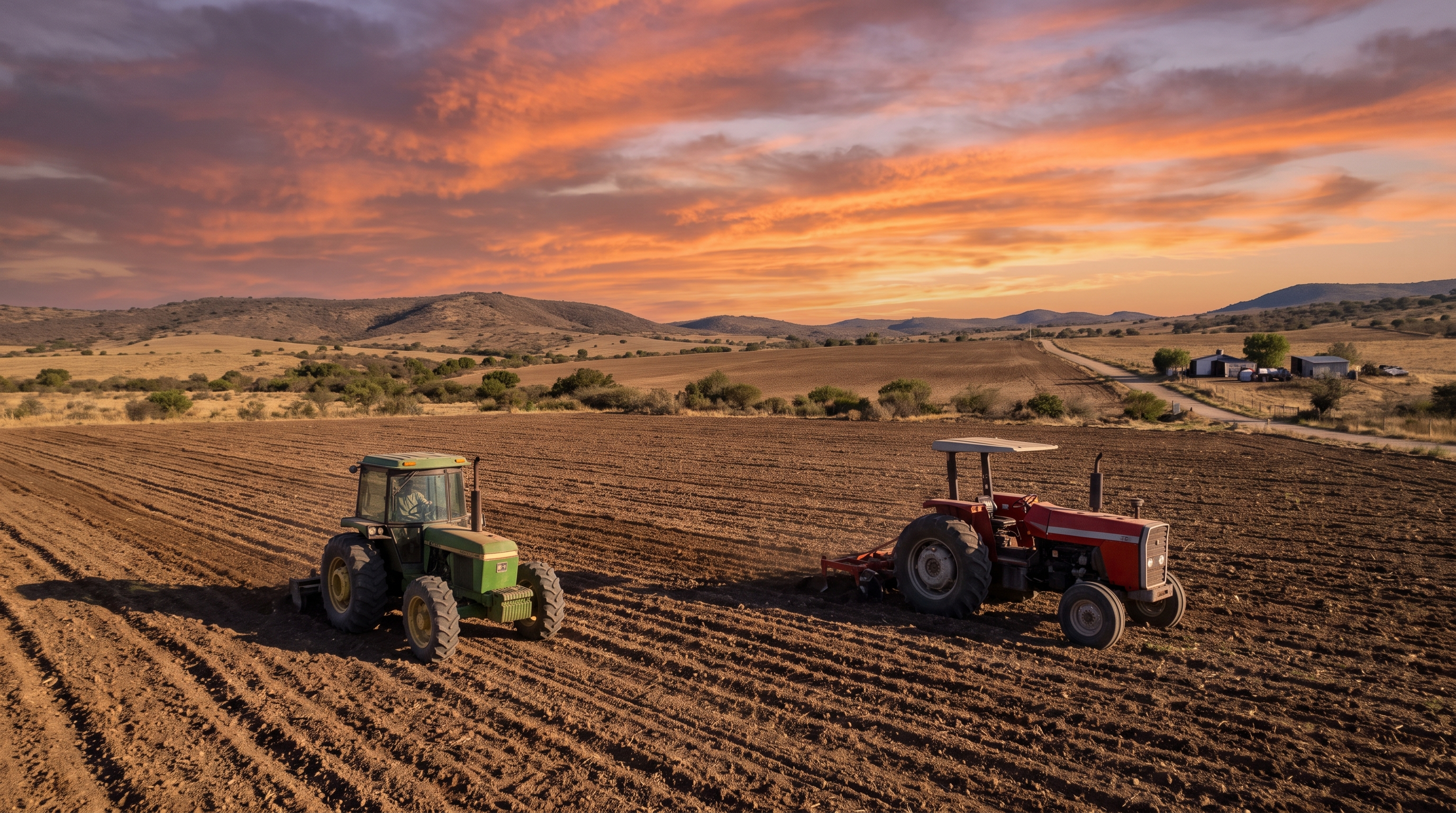 Tractores agrícolas en campo con NEXO